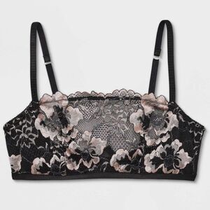 Auden‎ Lace Underwire Bralette Black Pink Adjustable Straps Women’s Sz M